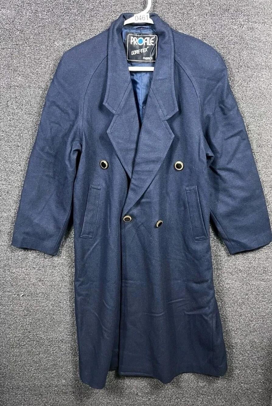 Profile Coat Womens Large Navy Gore-Tex Double Breasted Raglan Waterproof Lined